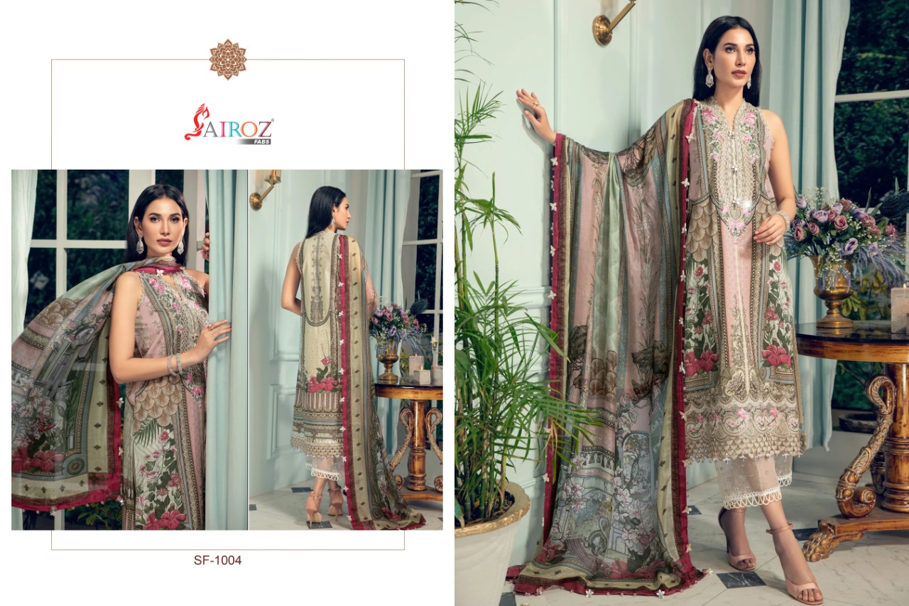 Sairoz Fabs Presents Anaya Luxury Lawn Vol 21cotton Digital Print Fancy Patch Embroidery Work  Pakistani Suits At Wholesale Rate In Surat