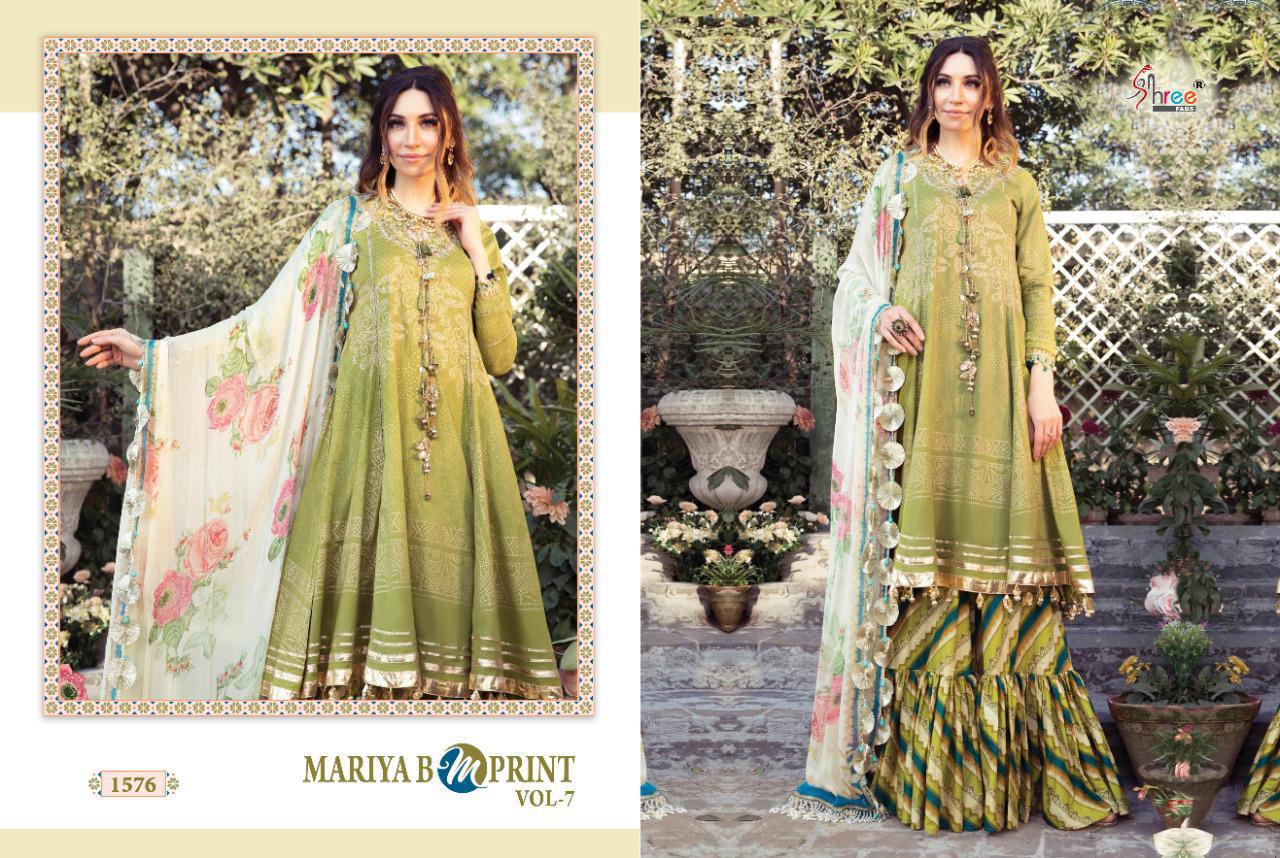 Maria B Mprint Vol-07 Designer Pure Cambric Salwar Kameez By Shree Fabs At Wholesale Rate In Surat
