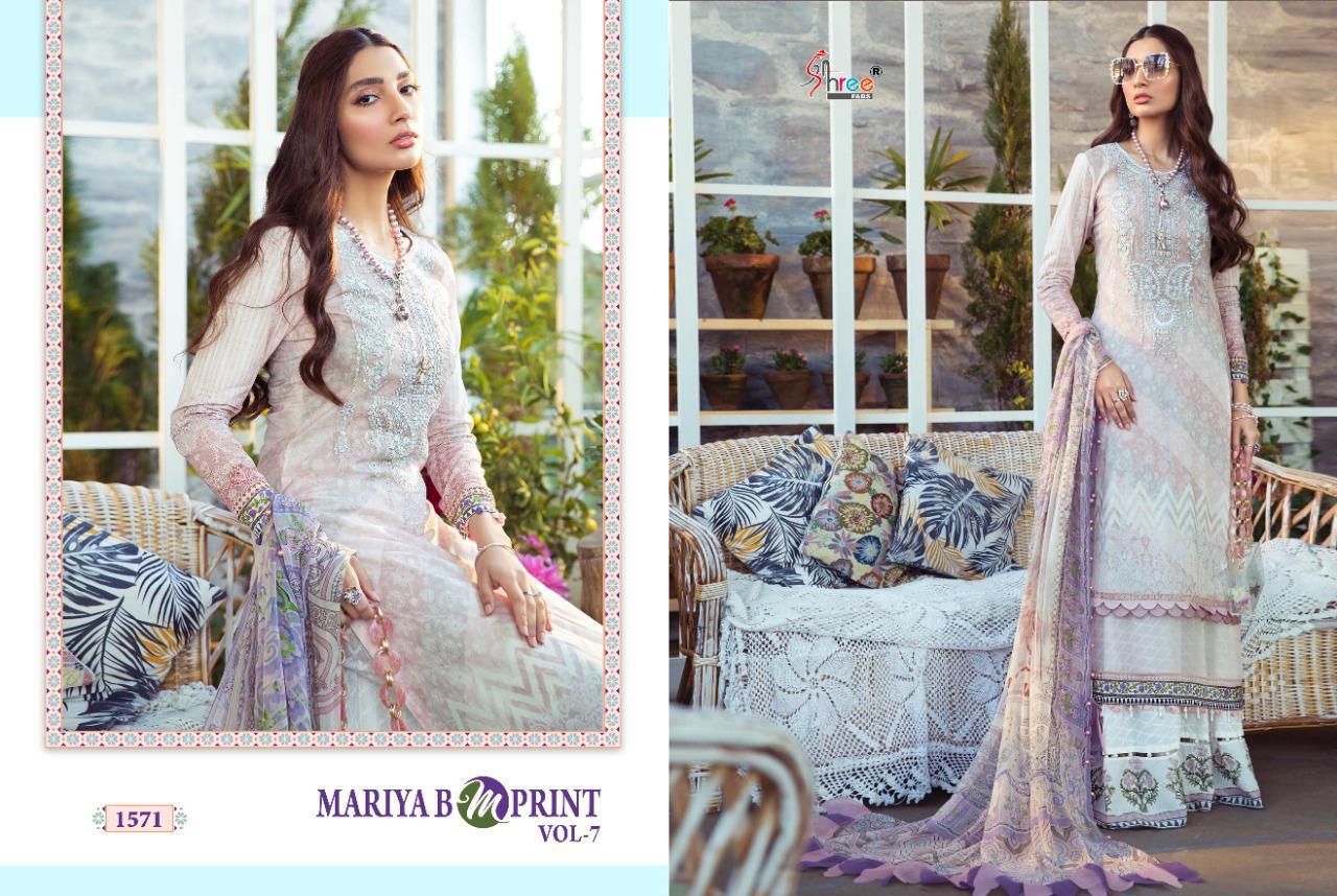 Maria B Mprint Vol-07 Designer Pure Cambric Salwar Kameez By Shree Fabs At Wholesale Rate In Surat