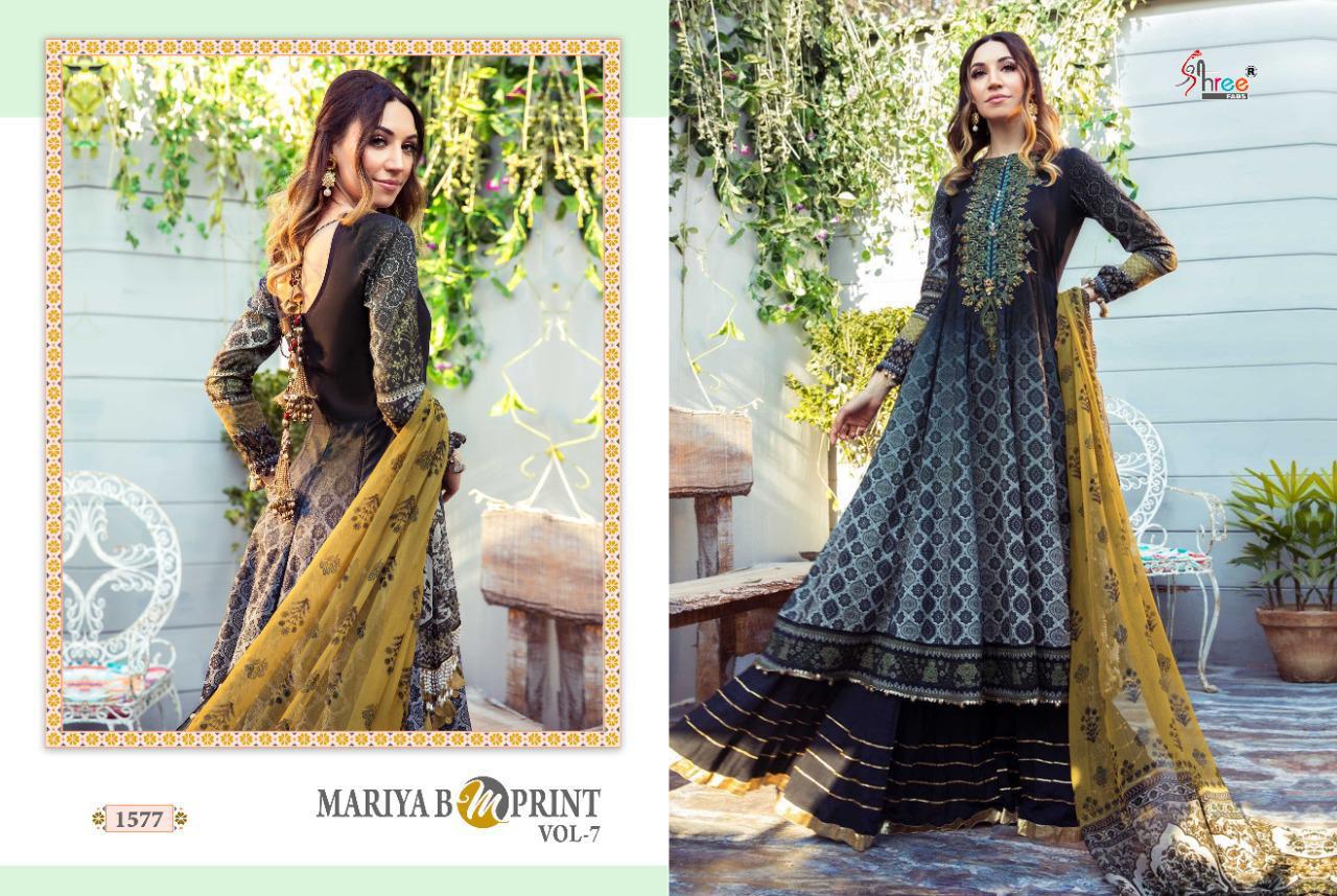 Maria B Mprint Vol-07 Designer Pure Cambric Salwar Kameez By Shree Fabs At Wholesale Rate In Surat