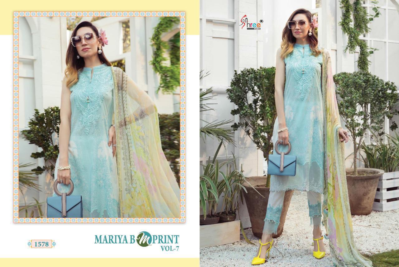 Maria B Mprint Vol-07 Designer Pure Cambric Salwar Kameez By Shree Fabs At Wholesale Rate In Surat