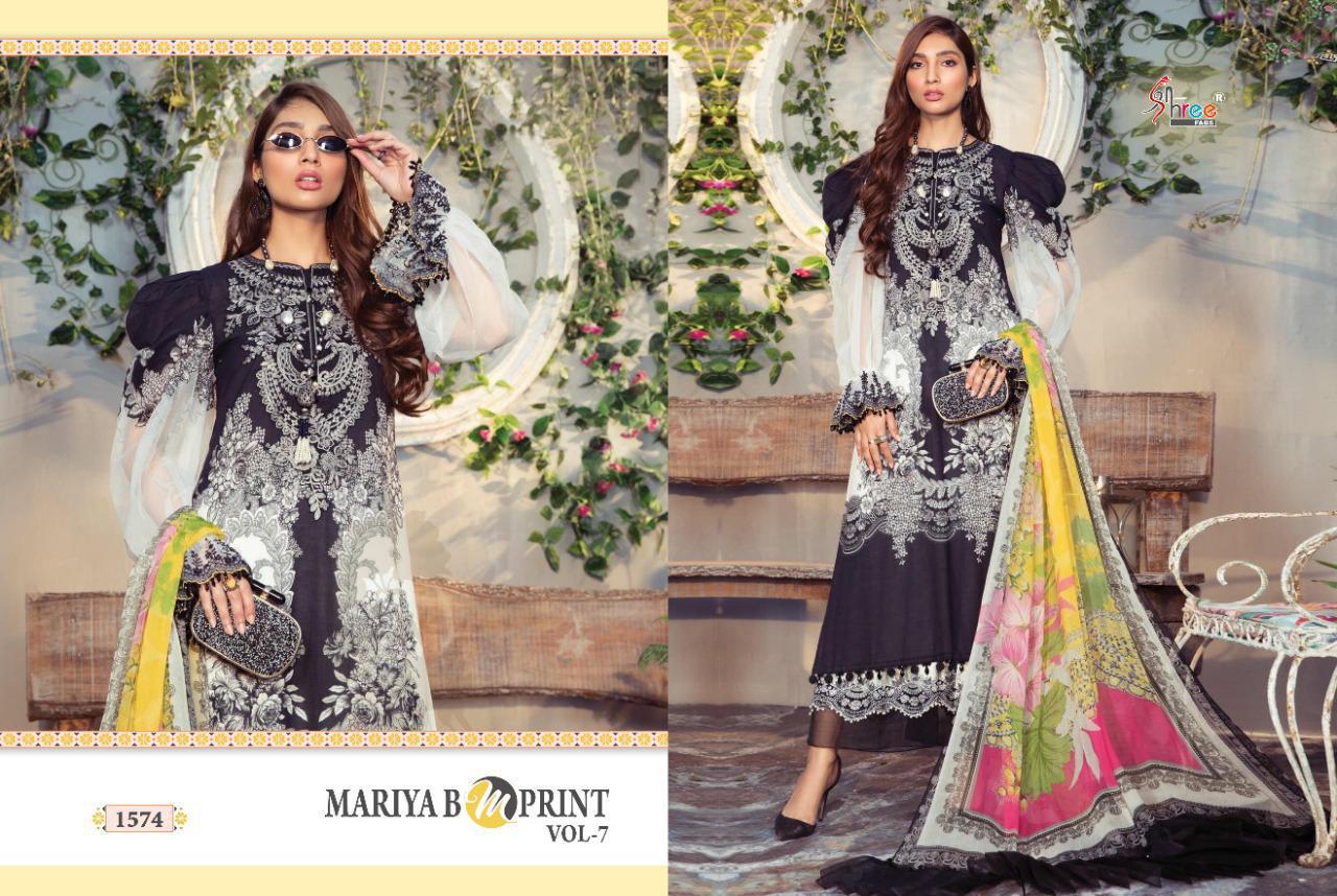 Maria B Mprint Vol-07 Designer Pure Cambric Salwar Kameez By Shree Fabs At Wholesale Rate In Surat