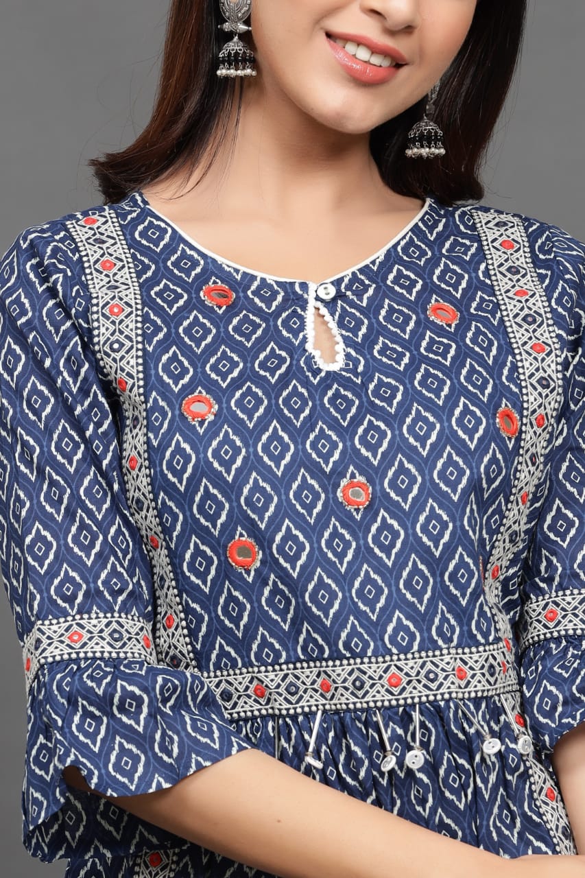 Priya Heavy Rayon Ghera Designer Kurti Collection : Textilecatalog
