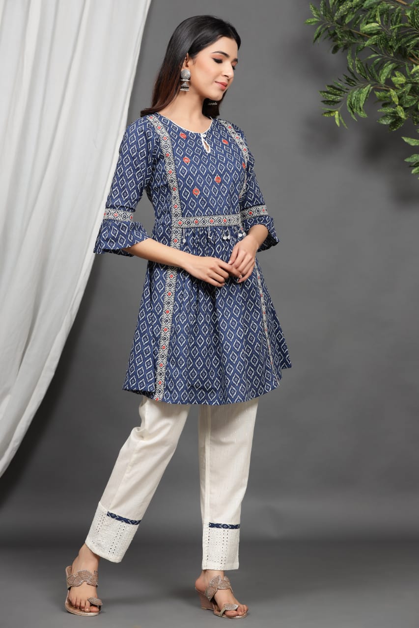 Beautiful Heavy quality georget Fabric designer kurti plazo and duppta –  Gulabi Silk