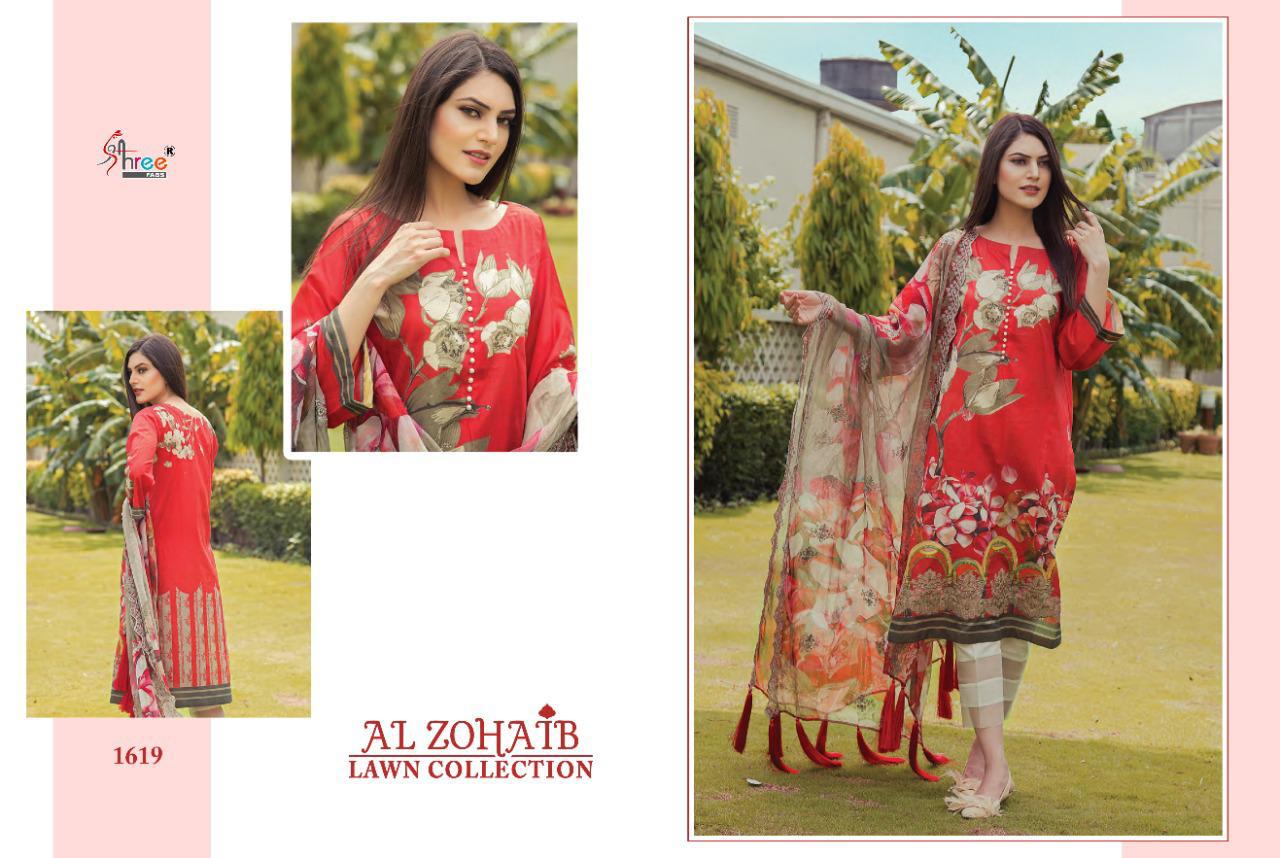 Al Zohaib Lawn Pure Cotton Print With Embroidery Work Pakistani Suits By Shree Fab At Wholesale Rate In Surat