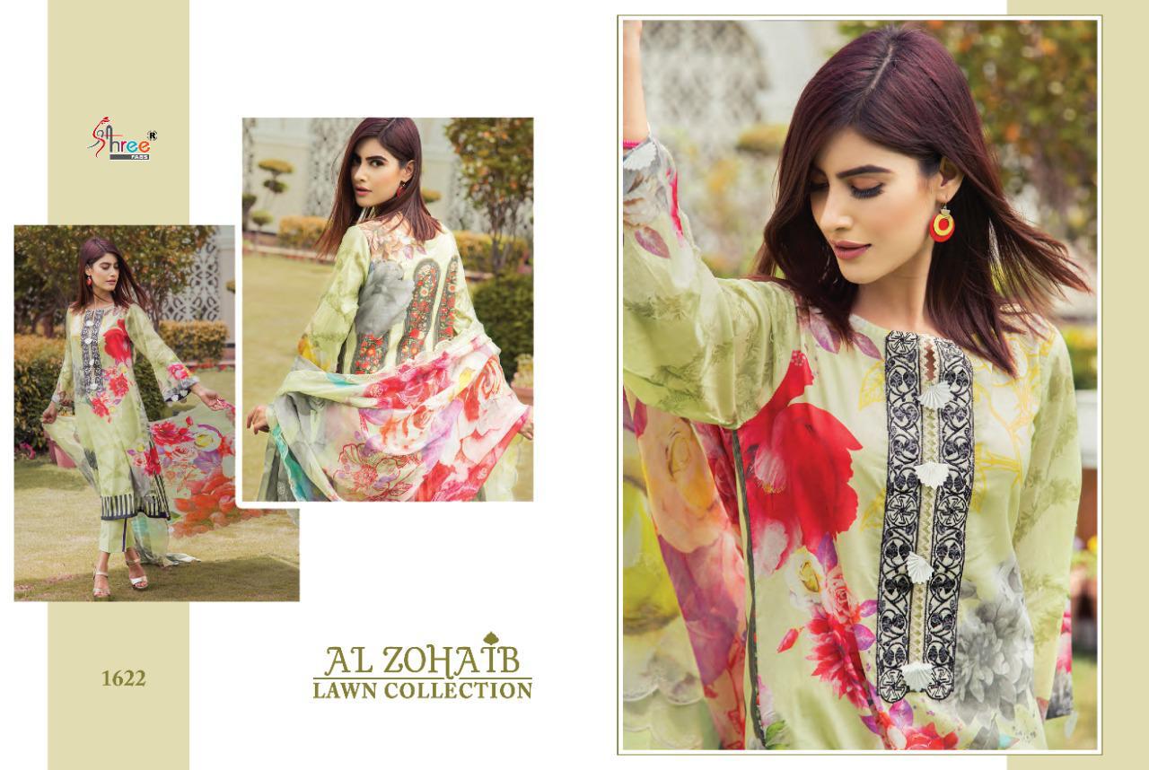 Al Zohaib Lawn Pure Cotton Print With Embroidery Work Pakistani Suits By Shree Fab At Wholesale Rate In Surat