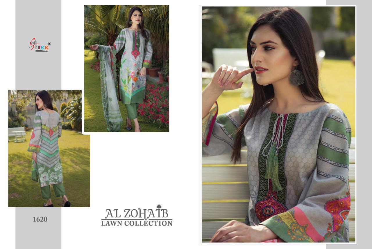 Al Zohaib Lawn Pure Cotton Print With Embroidery Work Pakistani Suits By Shree Fab At Wholesale Rate In Surat