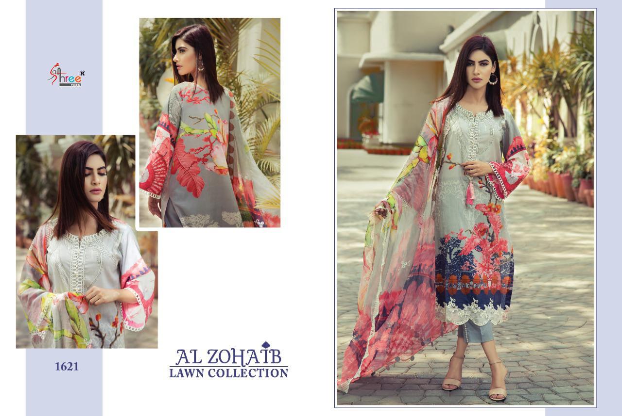 Al Zohaib Lawn Pure Cotton Print With Embroidery Work Pakistani Suits By Shree Fab At Wholesale Rate In Surat