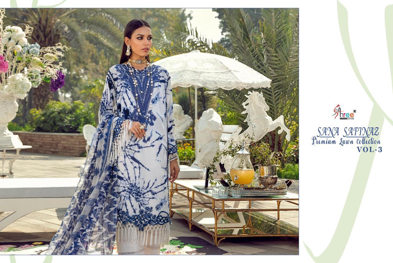 Shree Fabs Presents Sana Safinaz Premium Lawn Collection Vol-03 At Surat Wholesale Rate In Surat