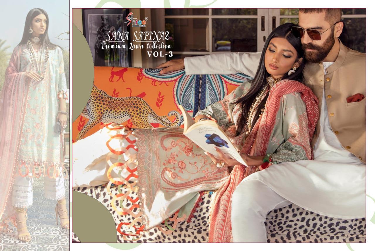 Shree Fabs Presents Sana Safinaz Premium Lawn Collection Vol-03 At Surat Wholesale Rate In Surat