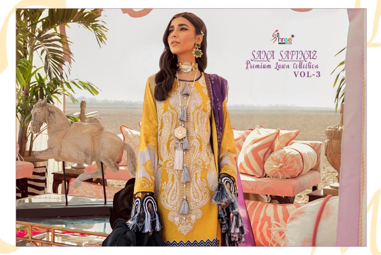 Shree Fabs Presents Sana Safinaz Premium Lawn Collection Vol-03 At Surat Wholesale Rate In Surat