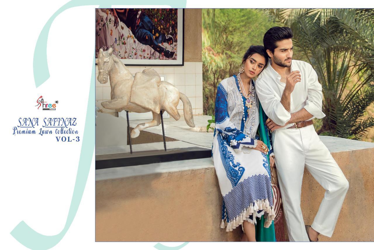 Shree Fabs Presents Sana Safinaz Premium Lawn Collection Vol-03 At Surat Wholesale Rate In Surat