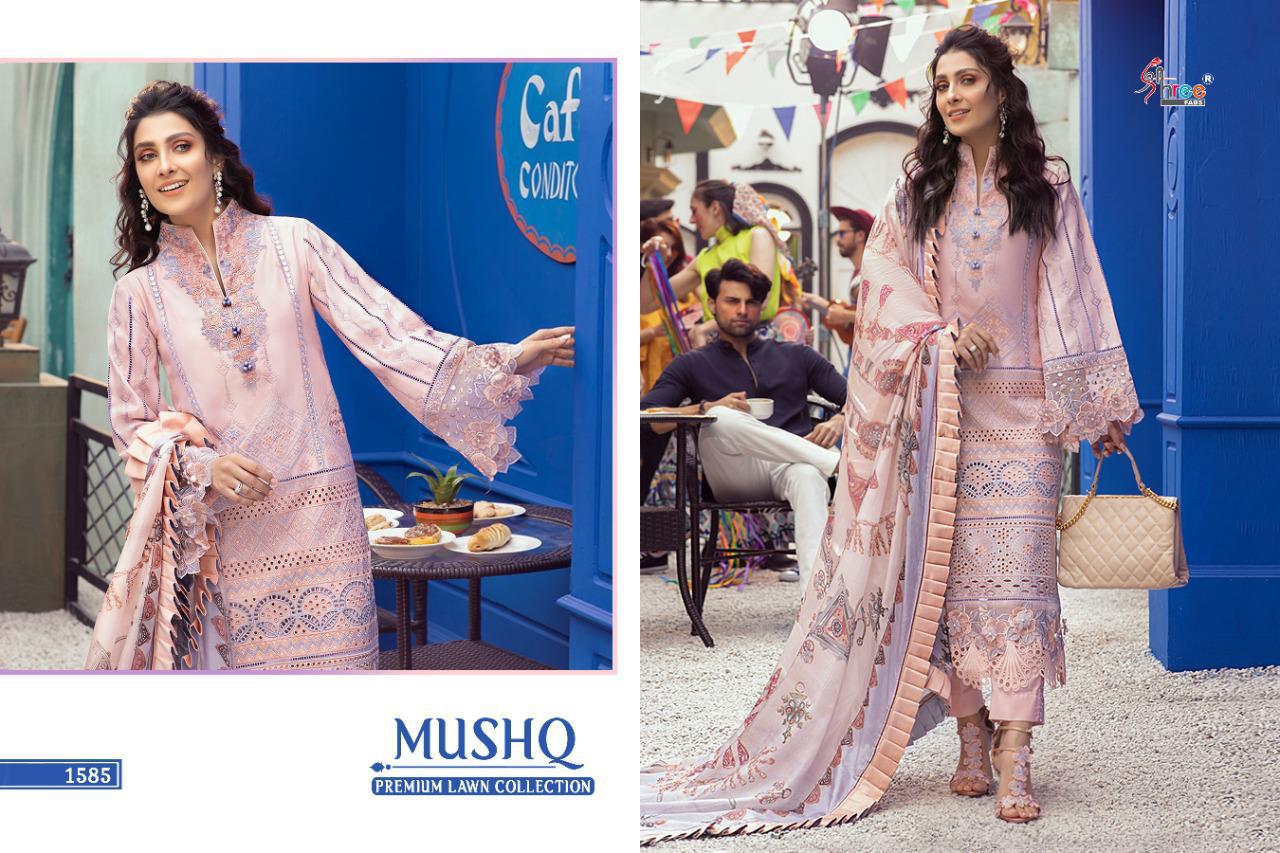Shree Fab Presents Mushq Premium  Lawn Collection Pure Lawn With Embroidery Work Pakistani Salwar Kameez At Wholesale Rate In Surat