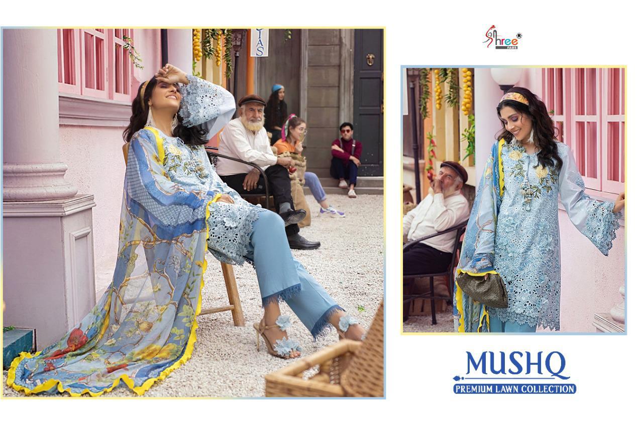 Shree Fab Presents Mushq Premium  Lawn Collection Pure Lawn With Embroidery Work Pakistani Salwar Kameez At Wholesale Rate In Surat