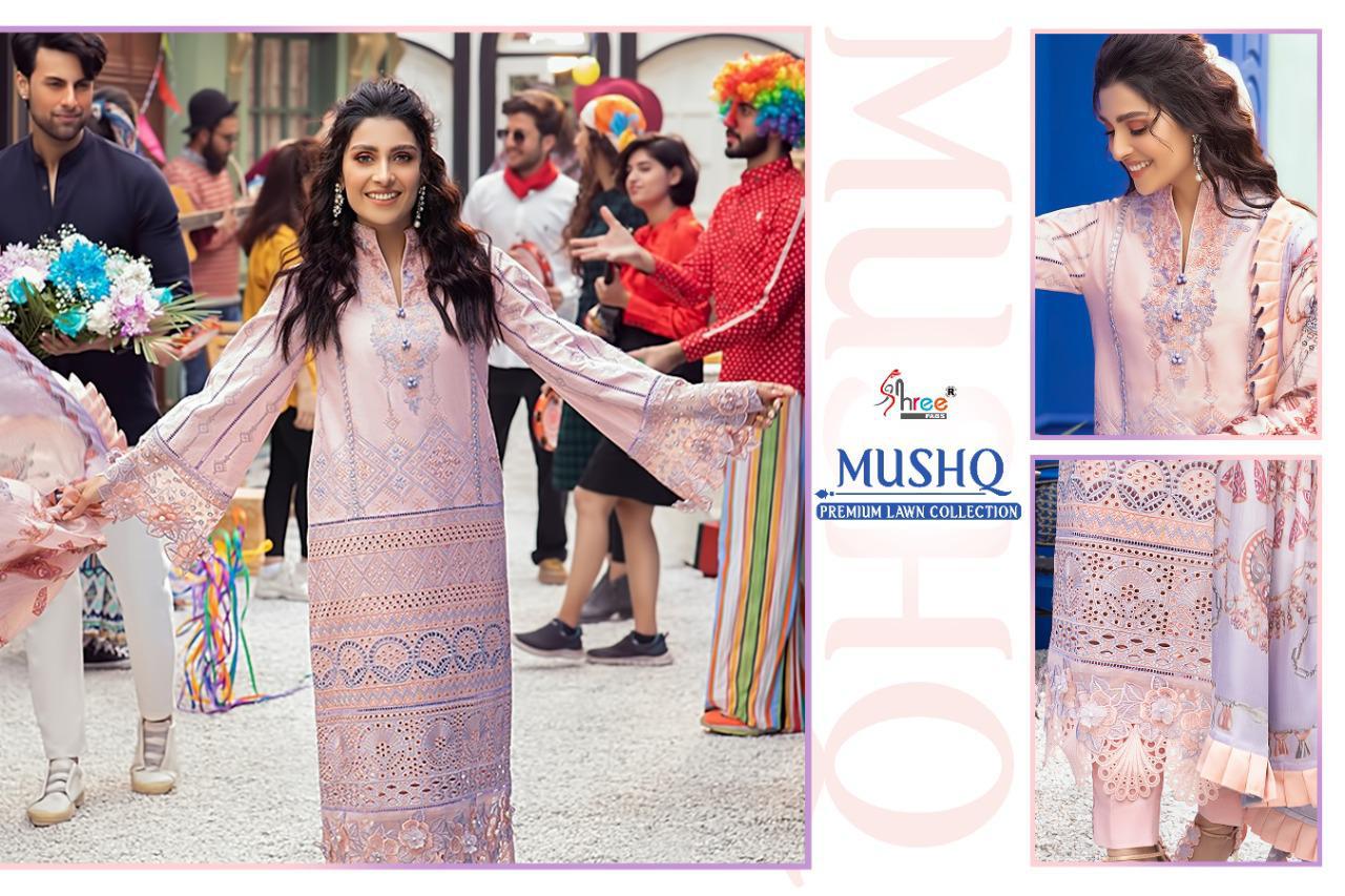 Shree Fab Presents Mushq Premium  Lawn Collection Pure Lawn With Embroidery Work Pakistani Salwar Kameez At Wholesale Rate In Surat