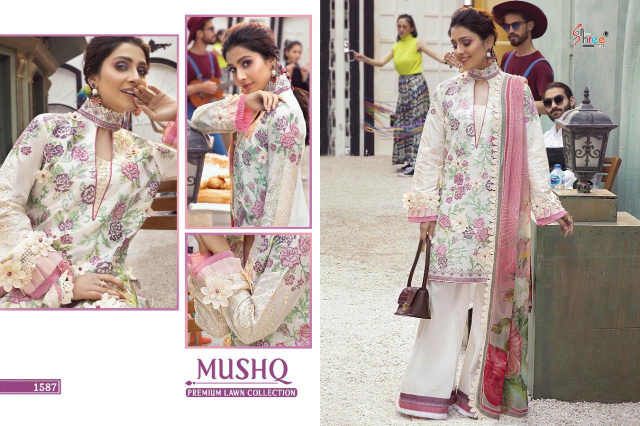 Shree Fab Presents Mushq Premium  Lawn Collection Pure Lawn With Embroidery Work Pakistani Salwar Kameez At Wholesale Rate In Surat