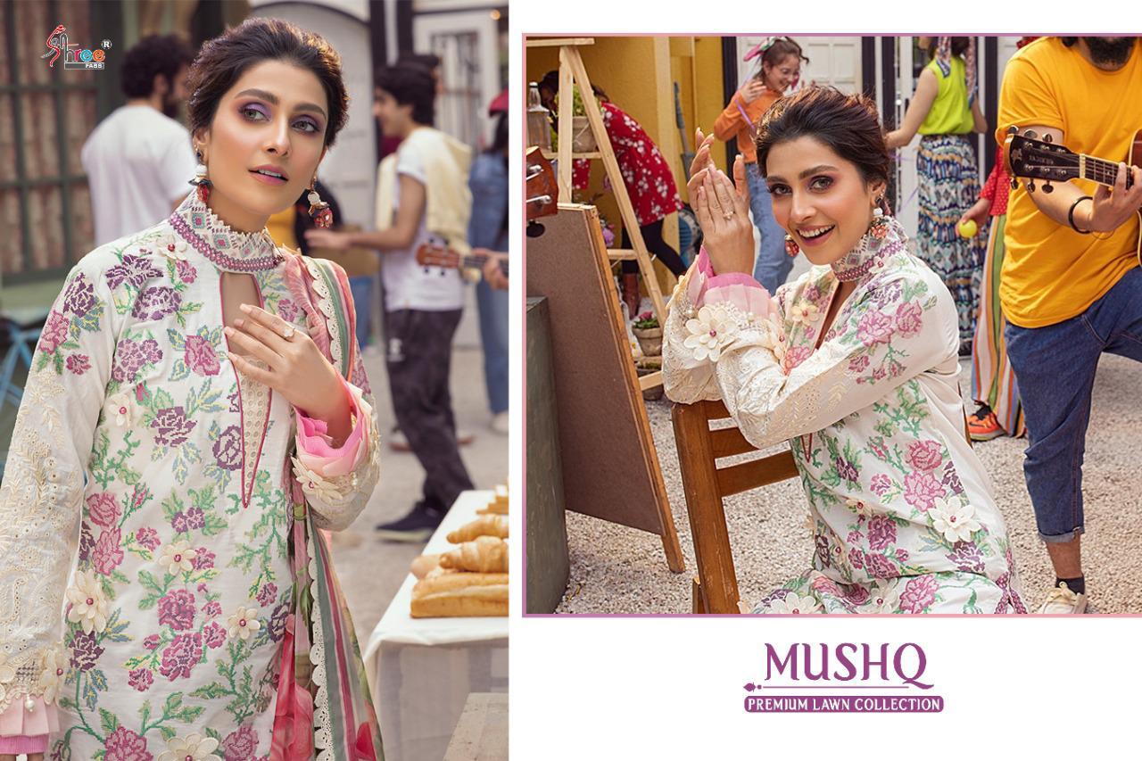 Shree Fab Presents Mushq Premium  Lawn Collection Pure Lawn With Embroidery Work Pakistani Salwar Kameez At Wholesale Rate In Surat