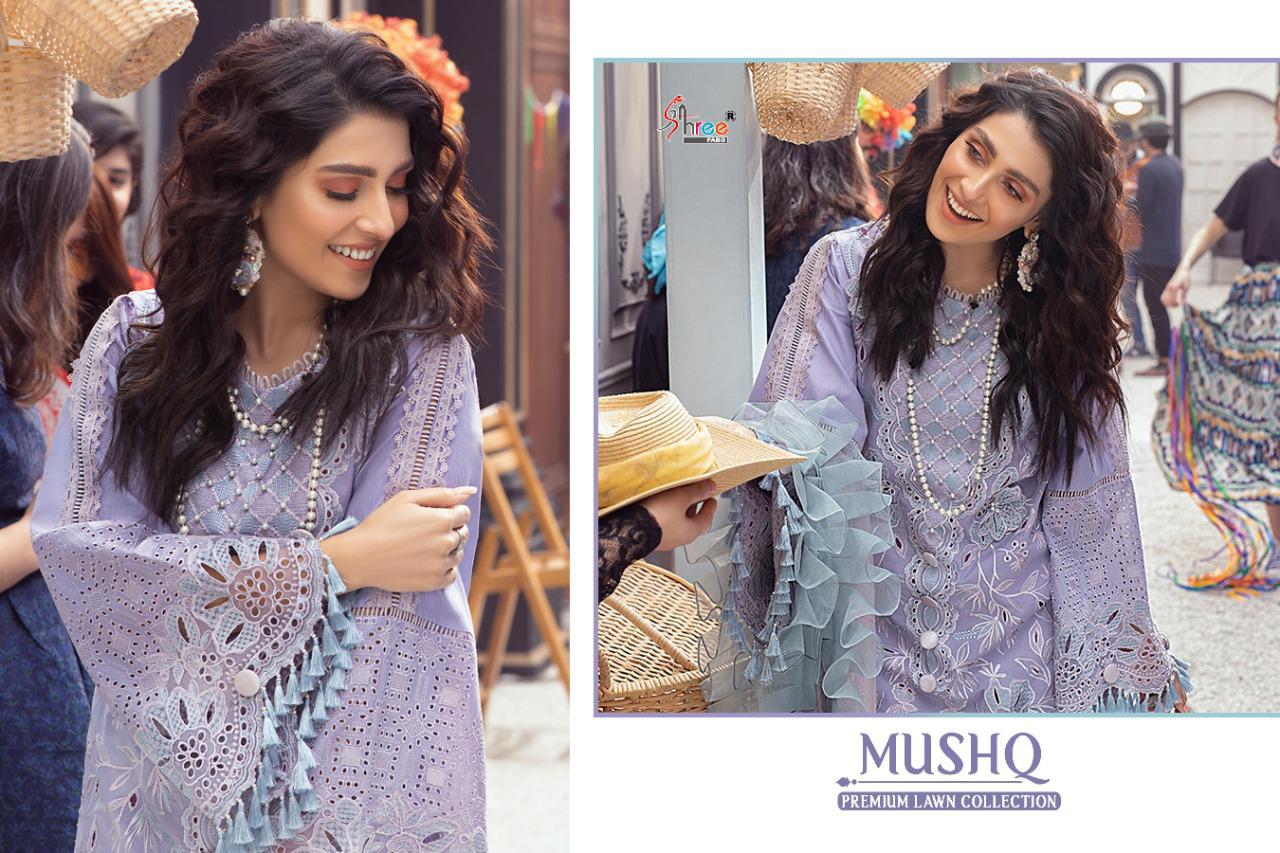 Shree Fab Presents Mushq Premium  Lawn Collection Pure Lawn With Embroidery Work Pakistani Salwar Kameez At Wholesale Rate In Surat