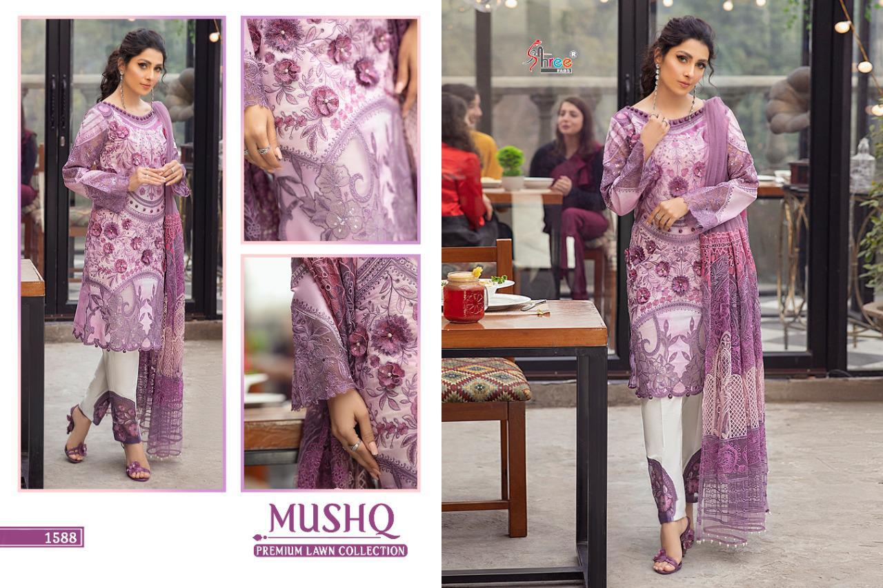 Shree Fab Presents Mushq Premium  Lawn Collection Pure Lawn With Embroidery Work Pakistani Salwar Kameez At Wholesale Rate In Surat