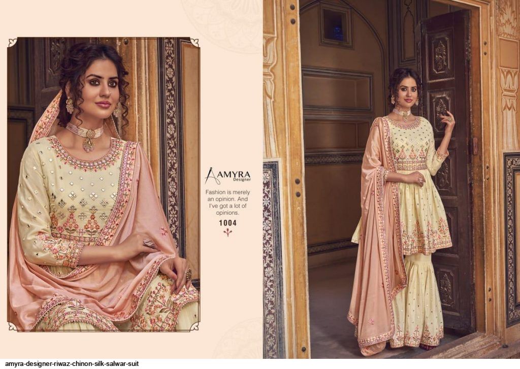 Amyra Designer Presents Nazakat Heavy Georgette With Mirror Embroidery Work Salwar Suits At Wholesale Rate In Surat