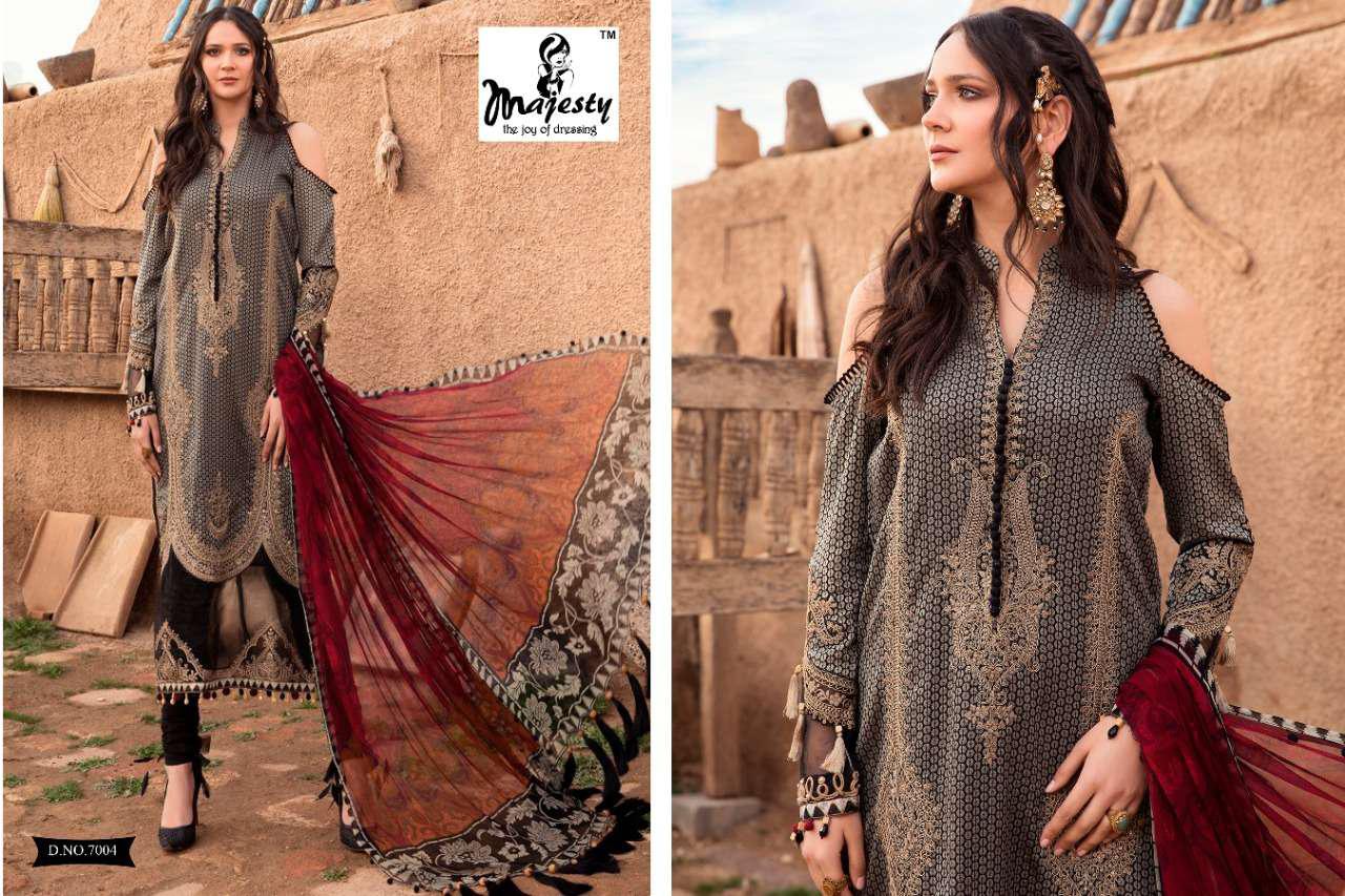 Majesty Presants Maria B Lawn Vol-7 Pakistani Salwar Suits Collection At Wholesale Rate In Surat