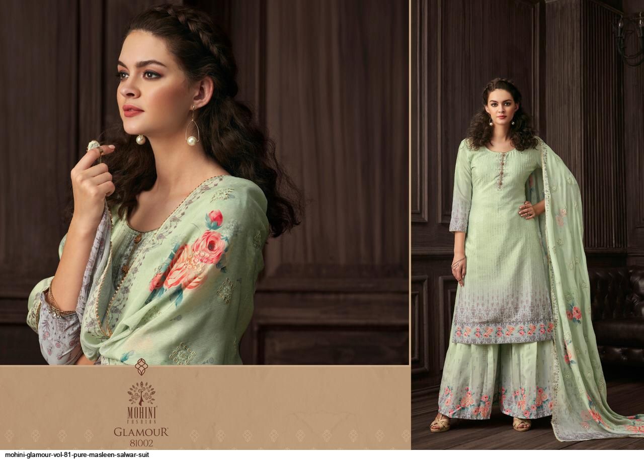 Mohini Presants Glamour Vol 81 Pure Masleen Salwar Suit Wholesale Rate In Surat