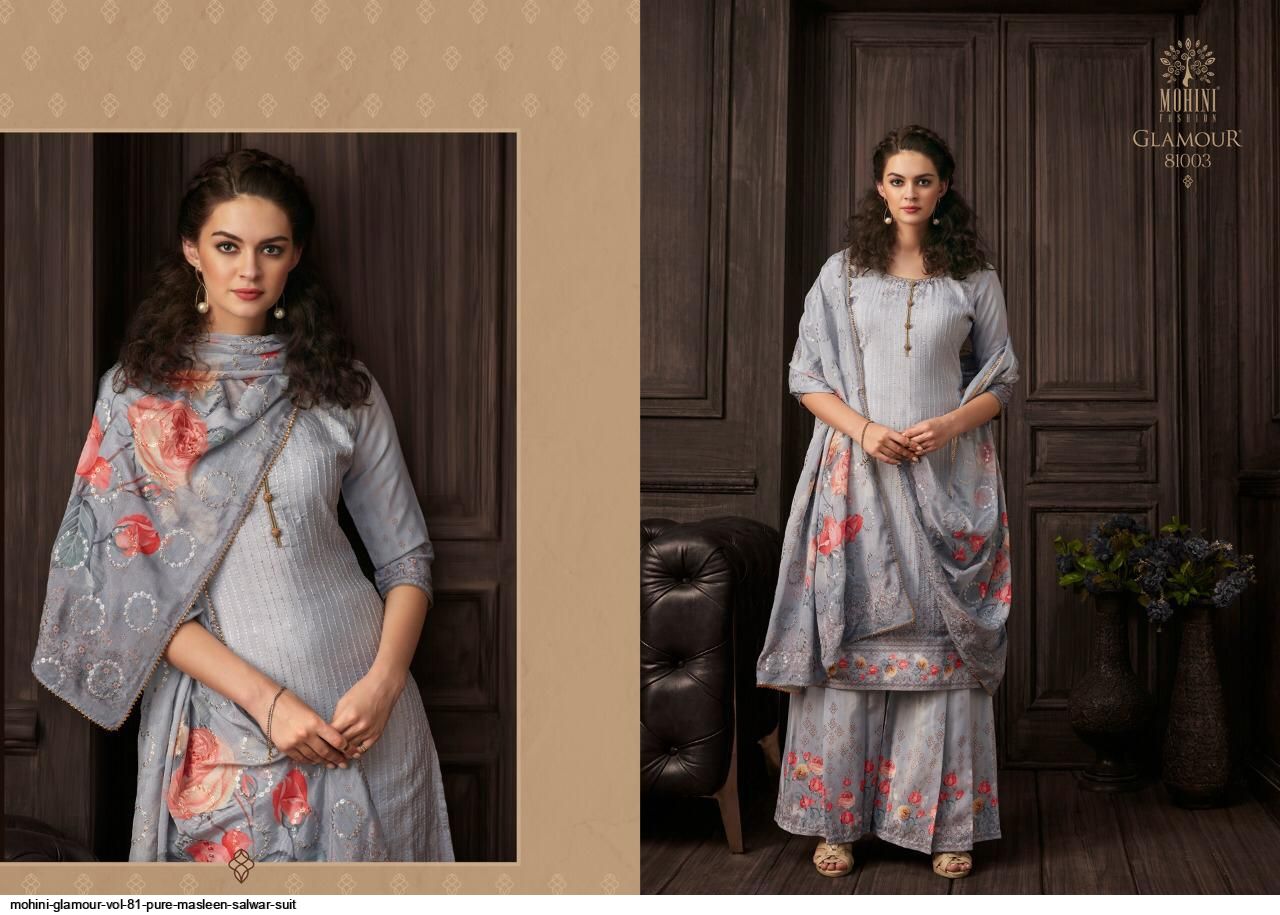 Mohini Presants Glamour Vol 81 Pure Masleen Salwar Suit Wholesale Rate In Surat
