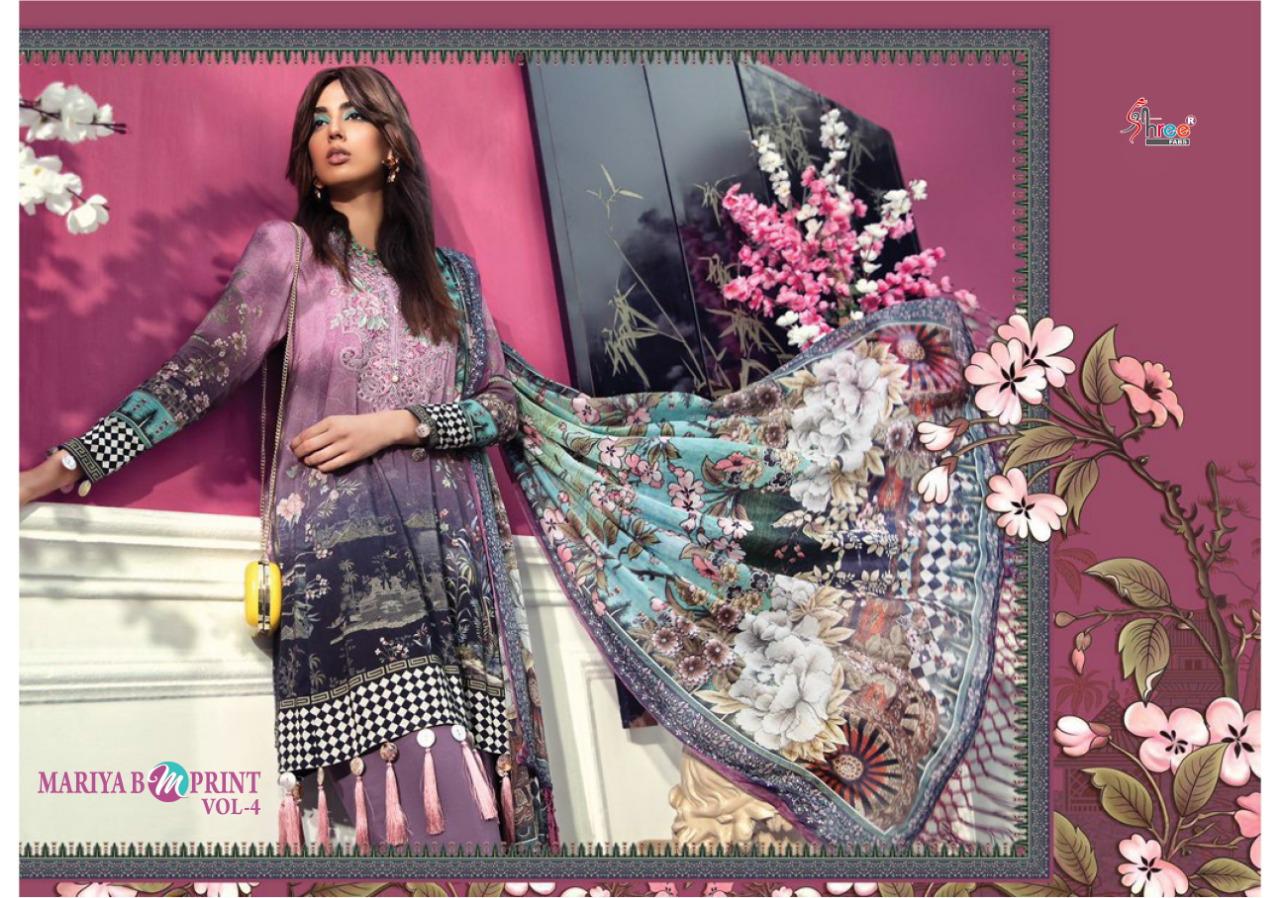 Shree Fabs Prsents Maria B M Print Vol-4 A New And Stylish Look Salwar Suits Wholesale Rate In Surat