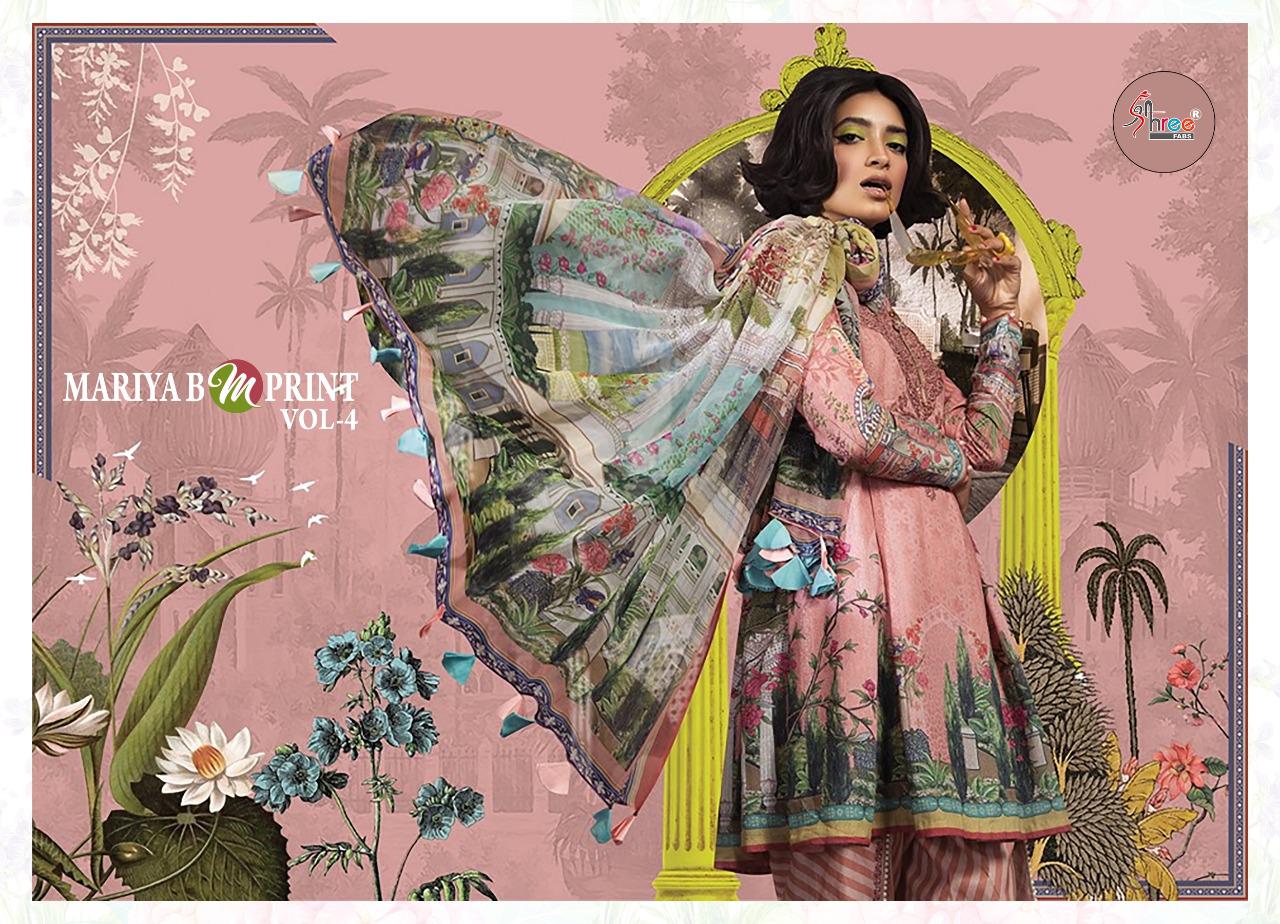 Shree Fabs Prsents Maria B M Print Vol-4 A New And Stylish Look Salwar Suits Wholesale Rate In Surat