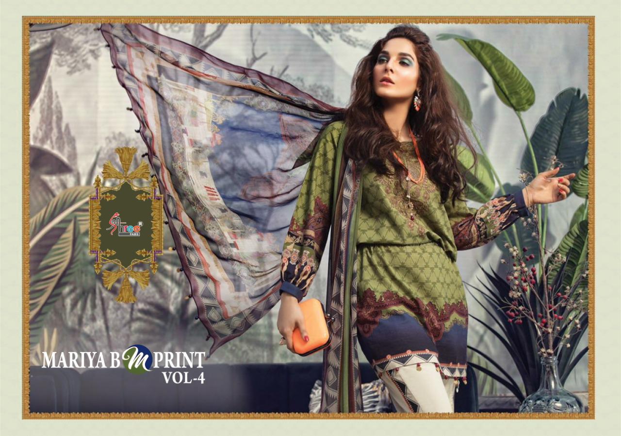 Shree Fabs Prsents Maria B M Print Vol-4 A New And Stylish Look Salwar Suits Wholesale Rate In Surat