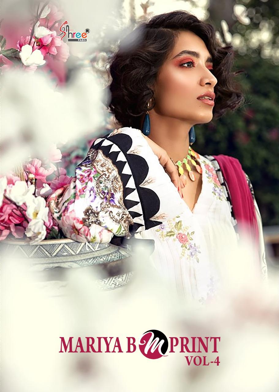 Shree Fabs Prsents Maria B M Print Vol-4 A New And Stylish Look Salwar Suits Wholesale Rate In Surat