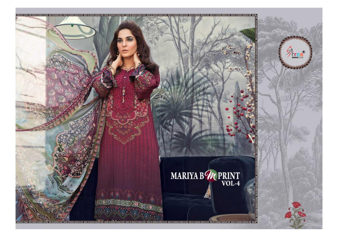 Shree Fabs Prsents Maria B M Print Vol-4 A New And Stylish Look Salwar Suits Wholesale Rate In Surat