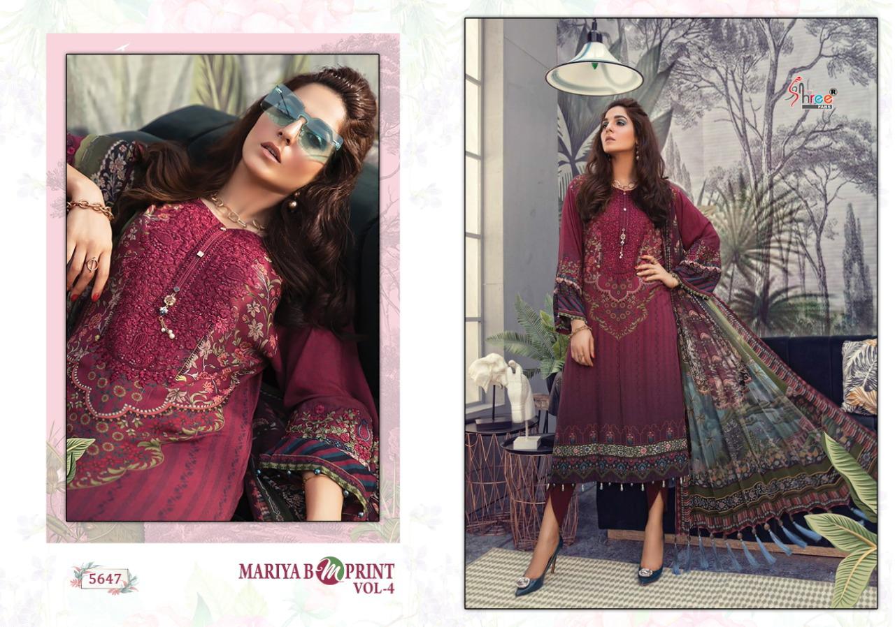 Shree Fabs Prsents Maria B M Print Vol-4 A New And Stylish Look Salwar Suits Wholesale Rate In Surat