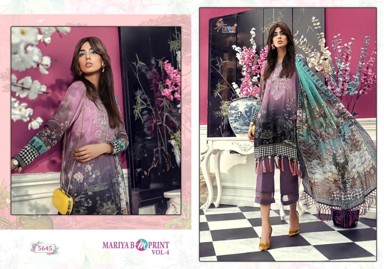 Shree Fabs Prsents Maria B M Print Vol-4 A New And Stylish Look Salwar Suits Wholesale Rate In Surat