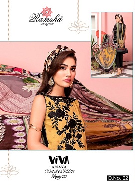 Ramsha Presents Viva Anaya 2020 Luxury Lawn Collection Pakistani Salwar Suits At Wholesale Rate In Surat