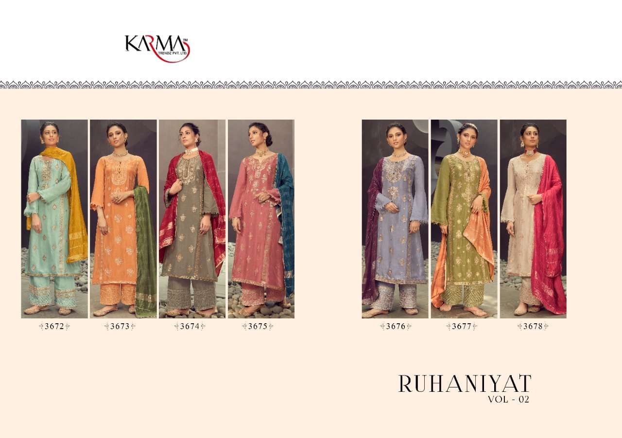 Karma Trendz Presents Ruhaniyat Vol-2 Silk Jacquard Designer Salwar Suit At Wholesale Rate In Surat