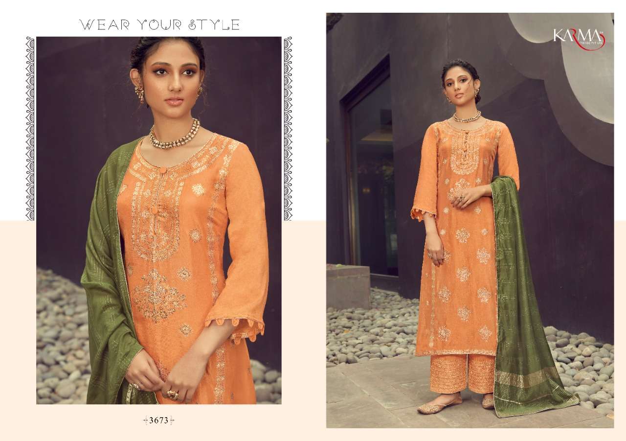 Karma Trendz Presents Ruhaniyat Vol-2 Silk Jacquard Designer Salwar Suit At Wholesale Rate In Surat