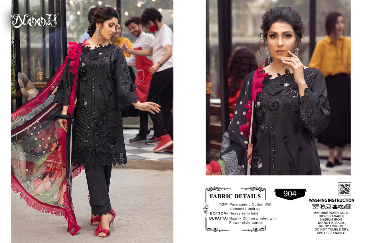 Noor Presents Mushq Nx Pure Cotton With Exclusive Self Embeddedry Premium Pakistani Suits Collections At Wholesale Rate In Surat