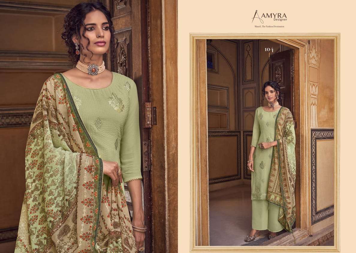 Amyra Designer Presents  Libaas  Designer Heavy Real Georgette Embroidered Salwar Suitsat  Wholesale Rate In Surat