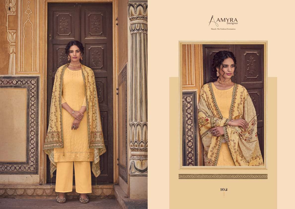 Amyra Designer Presents  Libaas  Designer Heavy Real Georgette Embroidered Salwar Suitsat  Wholesale Rate In Surat