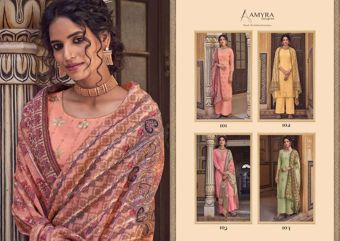Amyra Designer Presents  Libaas  Designer Heavy Real Georgette Embroidered Salwar Suitsat  Wholesale Rate In Surat