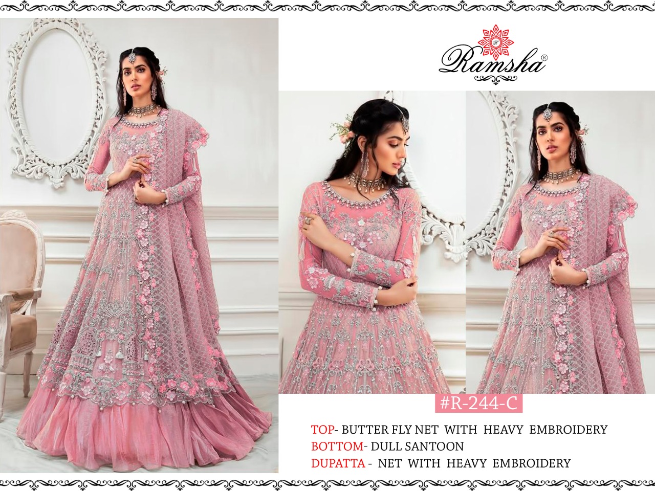 Ramsha R-244 Series Designer Dress Materials By Ramsha At Wholesale Rate In Surat