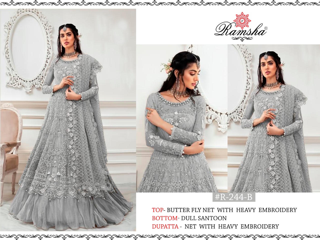 Ramsha R 563 Nx New Embroidery Exclusive Georgette Pakistani Salwar Suit  Catalog Exporter - Stuff Export