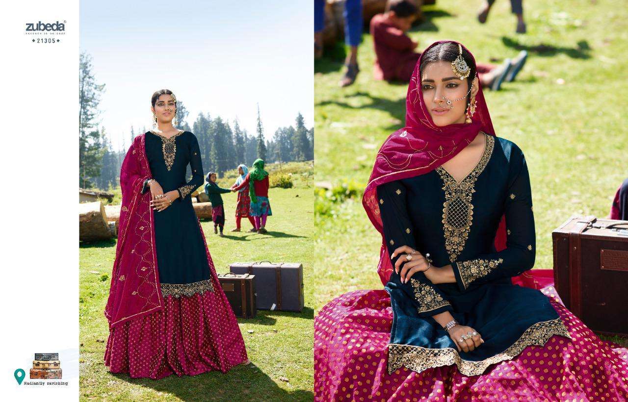 Aahana Presents Zubeda Beautiful Pakistani Suits Colorful Stylish Ethnic Wear Satin Georgette With Embroidery Dresses At Wholesale Rate In Surat