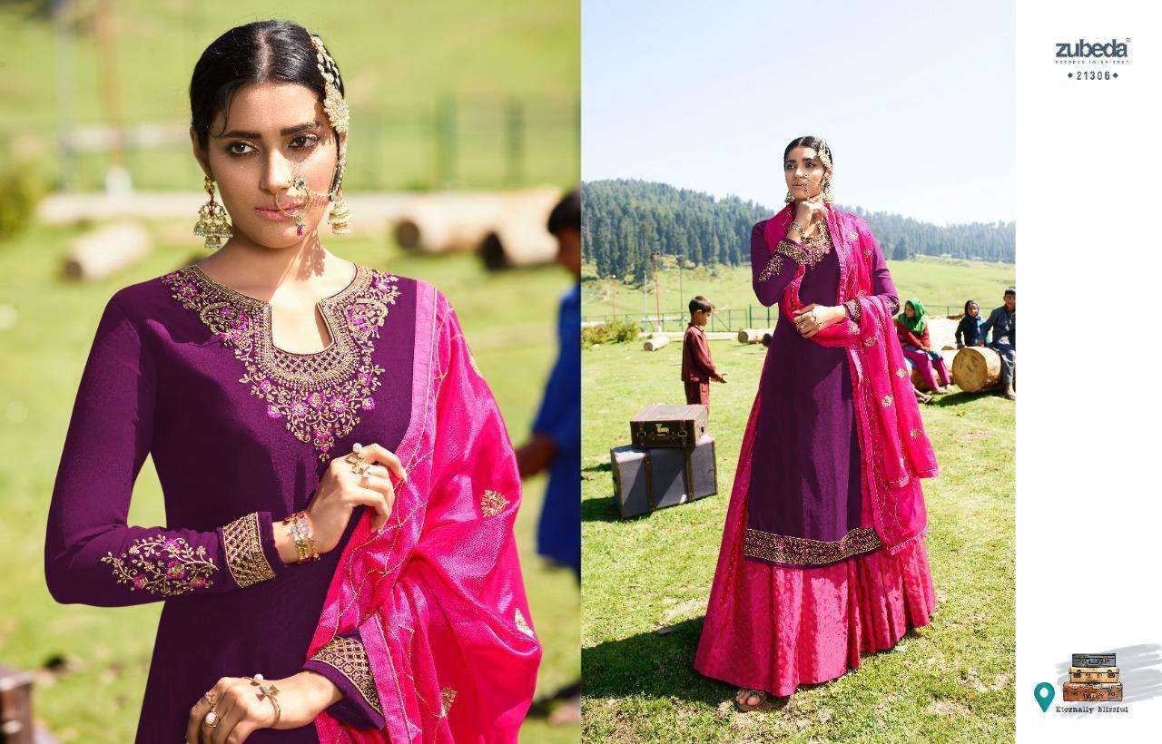 Aahana Presents Zubeda Beautiful Pakistani Suits Colorful Stylish Ethnic Wear Satin Georgette With Embroidery Dresses At Wholesale Rate In Surat