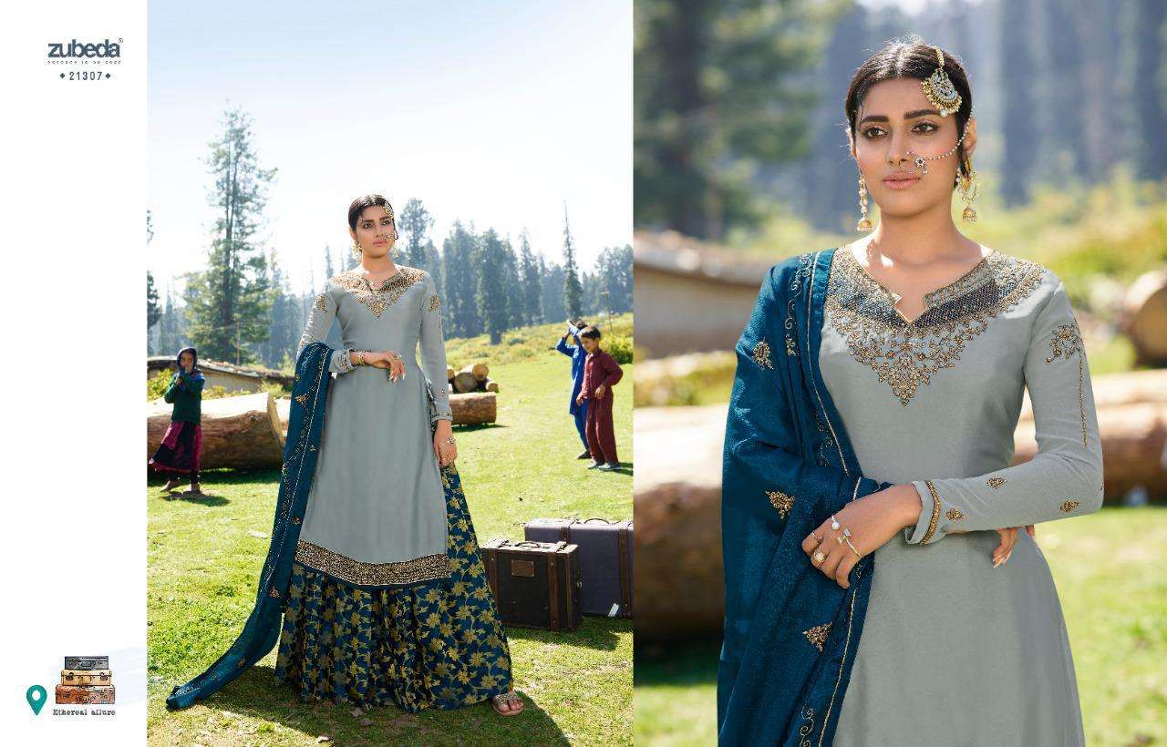 Aahana Presents Zubeda Beautiful Pakistani Suits Colorful Stylish Ethnic Wear Satin Georgette With Embroidery Dresses At Wholesale Rate In Surat
