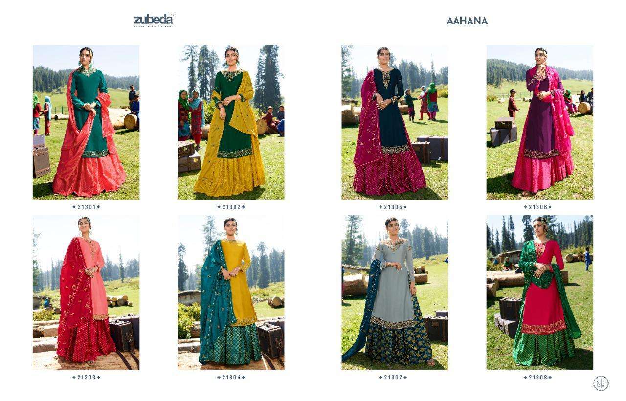 Aahana Presents Zubeda Beautiful Pakistani Suits Colorful Stylish Ethnic Wear Satin Georgette With Embroidery Dresses At Wholesale Rate In Surat