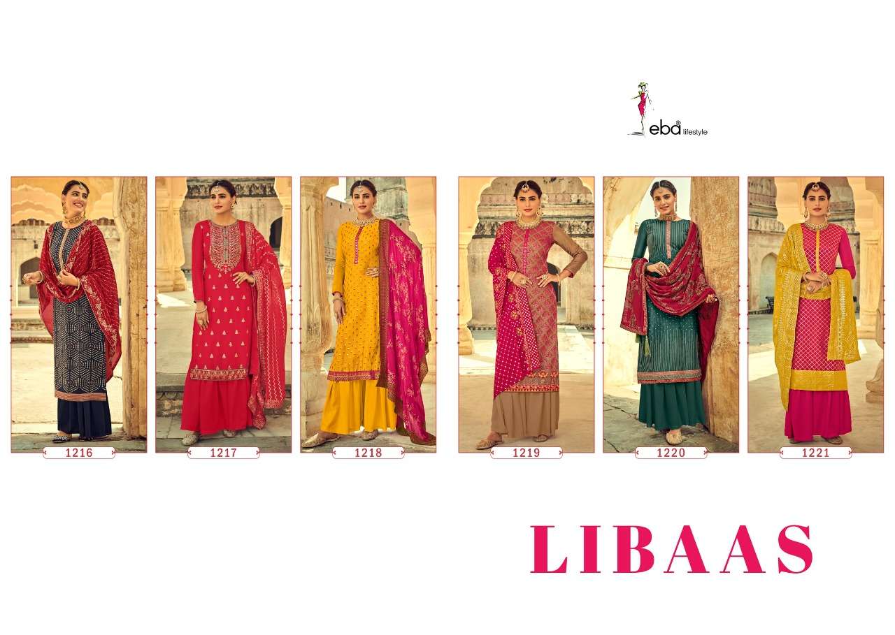 Eba Lifestyle Presents  Libas Heavy Chinnon Embroidered Salwar Suits At Wholesale Rate In Surat