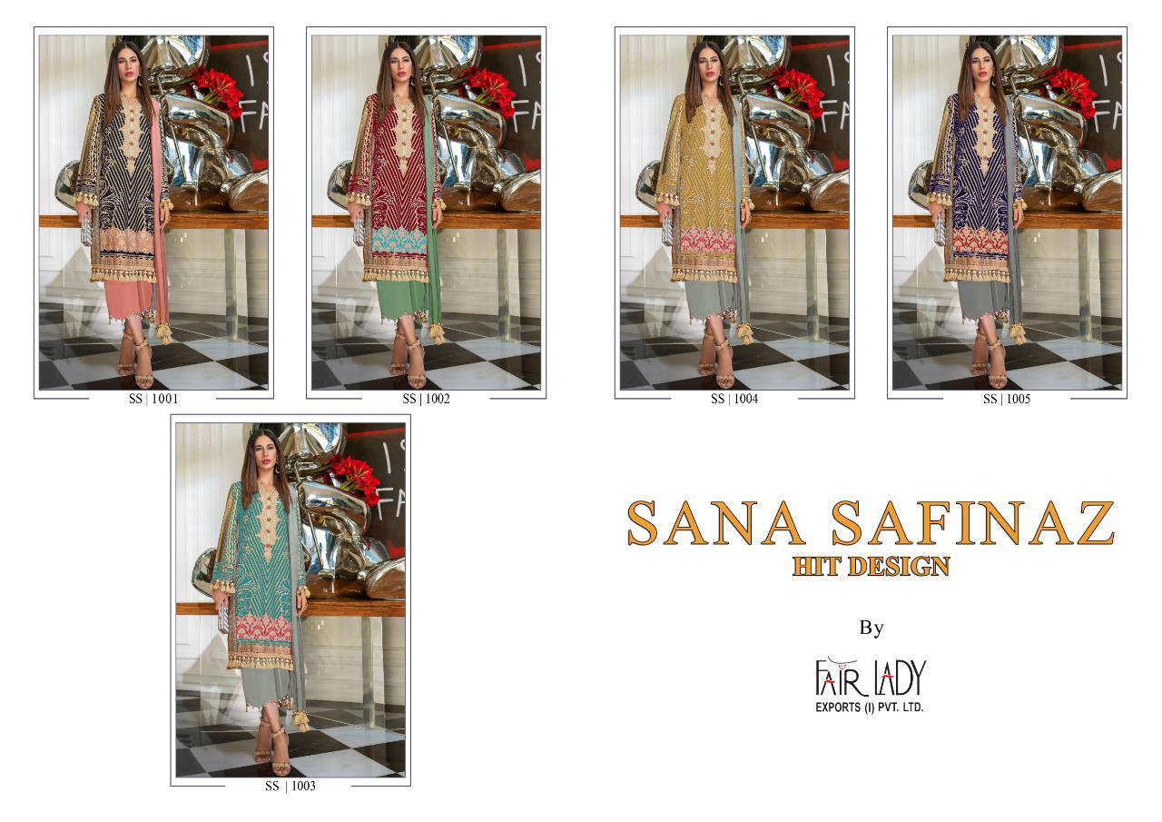 Fair Lady Presents Sana Safinaz Satin Hit Design Jam Satin Print With Heavy Embroidery Pakistani Suits Catalog At Wholesale Rate In Surat