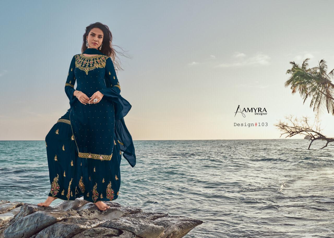 Amyra Designer Present Anaya 101-105 Series Salwar Kameez With Heavy Embroidery At Wholesale Rates In Surat